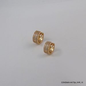 18KGP SYN CRYSTAL HOOPS