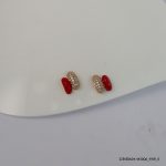 18KGP RED CORAL COLOR EARRINGS
