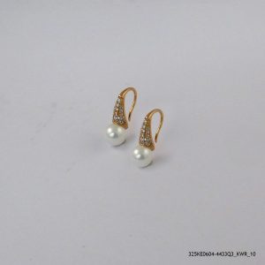 18KGP SYN PEARL HOOPS