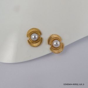 18KGP SYN PEARL DANGLING HOOPS