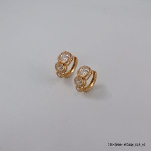 18KGP SYN CRYSTAL HOOPS