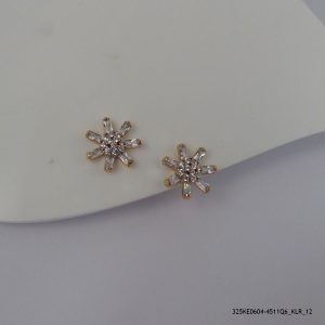 18KGP SYN CRYSTAL HOOPS