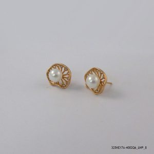 18KGP SYN PEARL CRYSTAL HOOPS
