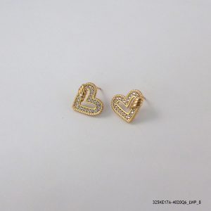 18KGP SYN HEART CRYSTAL HOOPS