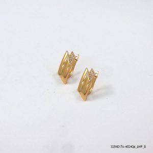 18KGP ELEGANT SYN CRYSTAL HOOP