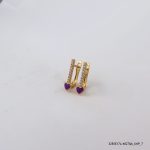 18KGP PURPLE HEART CRYSTAL HOOPS
