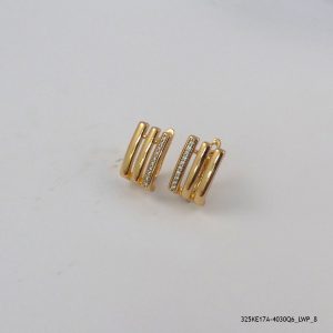 18KGP ELEGANT SYN CRYSTAL HOOPS