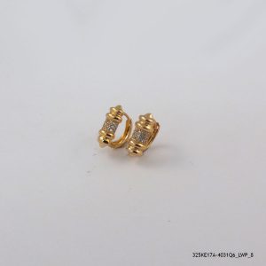 18KGP RETRO SYN CRYSTAL HOOPS