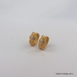 18KGP ELEGANT SYN CRYSTAL HOOPS