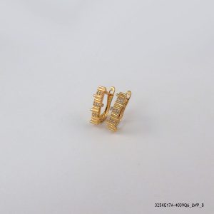 18KGP EURO SYN CRYSTAL HOOPS