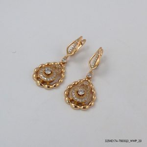 18KGP LUXURY SYN CRYSTAL HEART EARRINGS