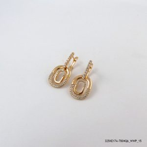 18KGP DANGLING SYN CRYSTAL HOOPS