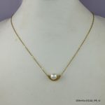 SYN PEARLS 14KGP STEEL NECKLACE