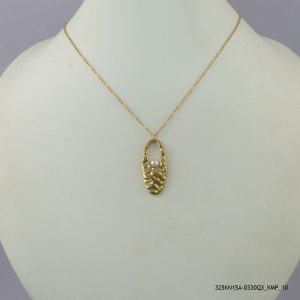 SYN PEARLS  14KGP STEEL NECKLACE