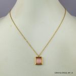 14KGP SYN CRYSTAL STEEL NECKLACE