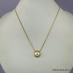 SYN PEARLS 14KGP STEEL NECKLACE