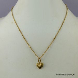 14KGP STEEL HEART NECKLACE