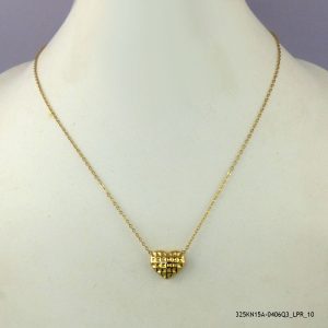 14KGP STEEL HEART NECKLACE