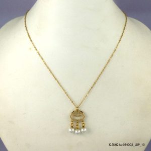 14KGP BEADS PENDENT STEEL NECKLACE