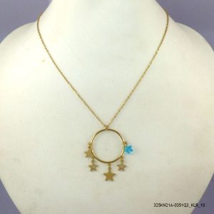 14KGP COSMIC CHARMS STEEL NECKLACE