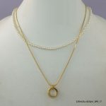 14KGP Syn Pearl 2Liner Necklace