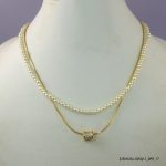 14KGP Syn Pearl 2Liner Necklace