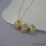 18KGP Elegant Crystal HeartSet