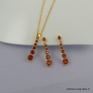 18KGP Syn Garnet Set