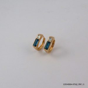 18KGP CRYSTAL HOOPSLITE SAPP