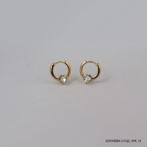 18KGP CRYSTAL HEART HOOPS