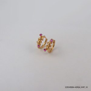 18KGP TWISTED ROSE HOOPS