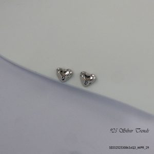 Shiny Heart Silver Earring