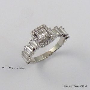 Baguette Silver Ring US6