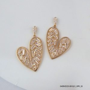 18KGP LUXURY HEART CRYSTAL EARRING