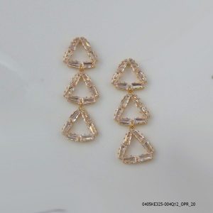 18KGP 3 STEP CRYSTAL EARRINGS