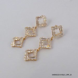 18KGP 3 STEP CRYSTAL EARRINGS