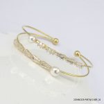 14KGP SYN PEARL CRYSTAL BANGLE