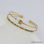 14KGP 2 LINER CHARMS CRYSTAL BANGLE