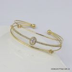14KGP 3 LINE CRYSTAL BANGLE