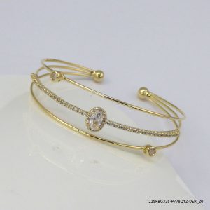 14KGP 3 LINE CRYSTAL BANGLE