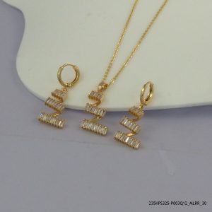 18KGP  SPIRAL CRYSTAL SET