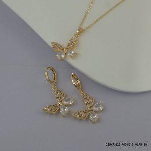 18KGP BUTTERFLY CRYSTAL SET