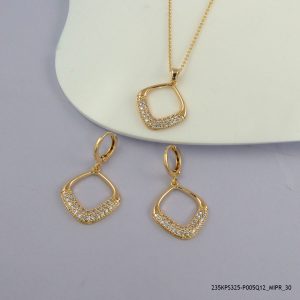 18KGP CRYSTAL PENDENT SET