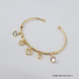 18KGP SYN CRYSTAL HEART KBG