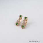 18KGP SYN EMERALD CRYSTAL HOOPS