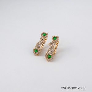 18KGP SYN EMERALD CRYSTAL HOOPS