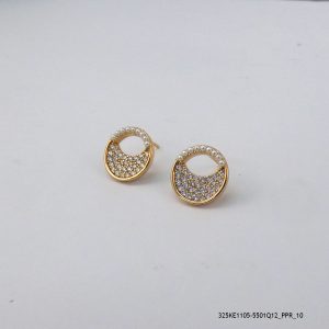 18KGP SYN PEARL CRYSTAL EARRINGS