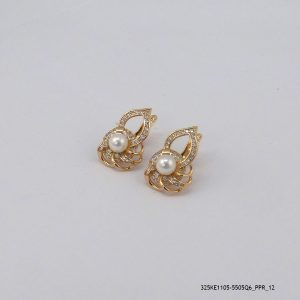 18KGP SYN PEARL HOOPS