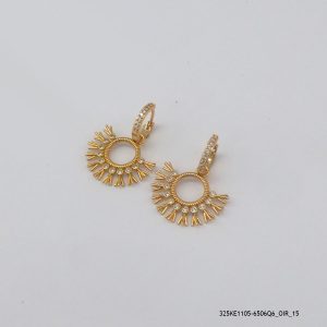 18KGP CRYSTAL HOOPS