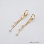 18KGP TASSEL CRYSTAL HOOPS